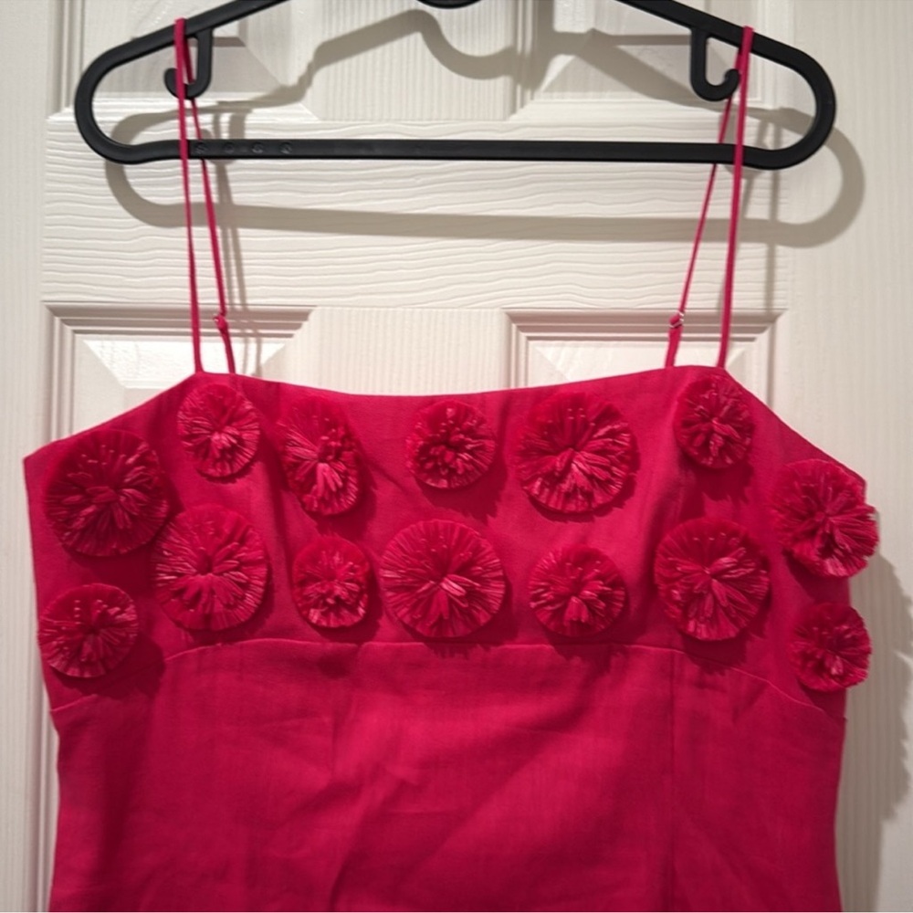 NWT Antonio Melani Dottie Textured Linen Square Neck Sleeveless Midi dress - Picture 5 of 7